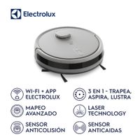 Aspiradora Robot Electrolux 3 en 1 Wi-Fi Experience Mapeo Inteligente Blanca (ERB62)