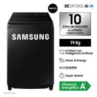 Lavadora Samsung AI Wash EcoBubble™ 19kg Negra WA80F19S8BPE