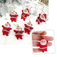 6 Bolsas de Mini Santas Adornos Navideños Muñequitos de papa Noel para Colgar