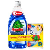 Lavavajilla Líquido AYUDÍN Tripler Poder Botella 280ml + Esponja