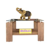 Mesa de Centro con Vidrio Color Caramelo Modelo MISS