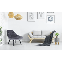 Butaca Sillón Moderno Carpio en Terciopelo Gris TU MESITA