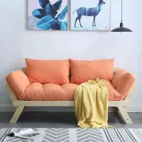 Sofá para Sala de Estar Molly color Naranja 2 cuerpos TU MESITA