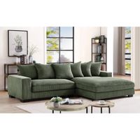 Mueble Seccional Poatan en tela Corduroy TU MESITA color Verde