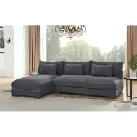 Mueble Seccional Moderno Ebony color Gris oscuro TU MESITA en Corduroy