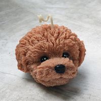 Vela Aromática Marrón Cabecita Perrito Bichón de Cera de Soja
