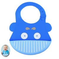 Babero Silicona Con Atrapa Comida Para Bebe Baby Froggie Ballena Azul