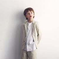 Camisa Niño Sfera Lino Algodón Lisa Blanco