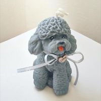 Vela Aromática Perrito Poodle Gris en Cera de Soja