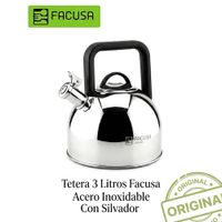 TETERA 3 LITROS FACUSA VERONA ACERO INOXIDABLE CON SILVADOR