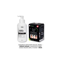 SHAMPOO ANTICASPA SIN SAL 350ML + SHAMPOO CUBRE CANAS NEGRO 250ML