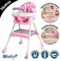 Silla de Comer Ebaby con Mecedora DALI Fucsia 633-1