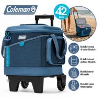 Nevera portátil flexible SPORTFLEX™ de 42 latas con ruedas, color océano.