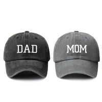 Set x 2 gorras estilo vintage revelación mamá y papá Mom & Dad negro y gris