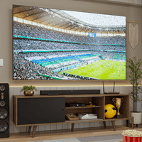 Centro de Entretenimiento Mesa para TV Torino Hasta 80 Pulgadas Marrón/Negro