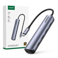 Hub Tipo C Ugreen CM417 5 en 1 USB-A 3.0 HDMI 4K Aluminio