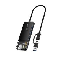 Adaptador Hub USB 3.0 Cabletime CB03B 4 Puertos 5Gbps Transparente Negro