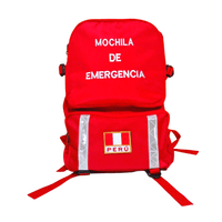 MOCHILAS DE EMERGENCIA TELA NYLON CON CINTA REFLECTIVA ROJO