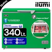 Congelador Ilumi  con Tina de Acero Inoxidable de 340 Litros TFI-3400GR Verde