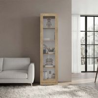 Vitrina 1 Puerta Home-E6 Macadamia Y Blanco