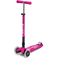 Scooter  Maxi Micro Deluxe Foldable LED Rosado Brillante