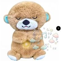 PELUCHE FELPA FORMA NUTRIA EFECTO RESPIRACION, MUSICAL Y CON LUCES COLOR MARRON