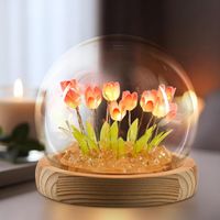 LAMPARA ESFERA 3D DE TULIPANES LUCES NOCTURNAS