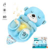 PELUCHE FELPA FORMA NUTRIA EFECTO RESPIRACION, MUSICAL Y CON LUCES COLOR AZUL