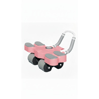 RODILLO ABDOMINAL 4 RUEDAS CON REBOTE AUTOMATICO Y SOPORTE PARA CODOS COLOR ROSADO