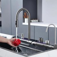 Lavadero Multifuncional de Cocina 7 en 1 con luces de 7 teclas + Mezcladora Acero Inoxidable Color N
