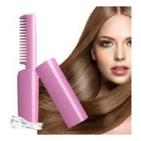 PEINE ALISADOR ELECTRICO PORTATIL PARA CABELLO COLOR ROSADO