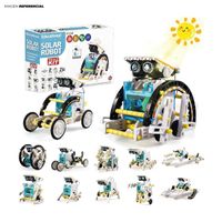 Kit de Construcción Robótica Robot Solar Educativo 12 en 1 con Energía Solar para Niños Amarillo con