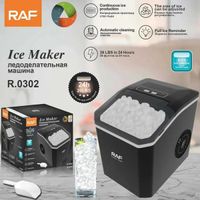 Máquina Fabricadora de Hielo RAF 12 Kilos 1.2 Litros R0302 Color Negro Limpieza Automática