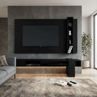 Centro de Entretenimiento 65"" Gravatai Mesa de TV y Panel Movenda Negro