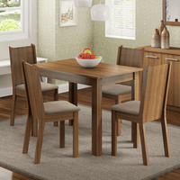 Juego de Comedor Rute con 4 Sillas Marrón/Beige