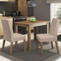 Juego de Comedor Vic con 2 Sillas Marrón/Imperial