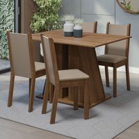 Juego de Comedor Sophie con 4 Sillas Marrón/Beige