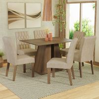 Juego de Comedor Fabiana con 6 Sillas Marrón/Imperial