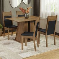 Juego de Comedor Angel con 4 Sillas Marrón/Negro