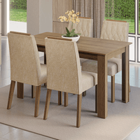 Juego de Comedor Hera con 4 Sillas Marrón/Imperial