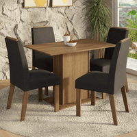 Juego de Comedor Acácia con 4 Sillas Marrón/Oxford