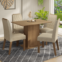 Juego de Comedor Romã con 4 Sillas Marrón/Imperial