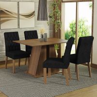 Juego de Comedor Gisele con 4 Sillas Marrón/Oxford