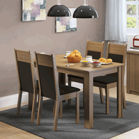 Juego de Comedor Havana con 4 Sillas Marrón/Negro