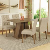 Juego de Comedor Gisele con 4 Sillas Marrón/Imperial