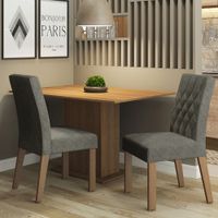 Juego de Comedor Tainá con 2 Sillas Marrón/Silver