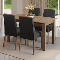 Juego de Comedor Hera con 4 Sillas Marrón/Oxford