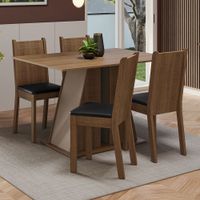 Juego de Comedor Marilyn con 4 Sillas Marrón/Crema/Negro