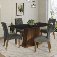 Juego de Comedor Ashley con 4 Sillas Marrón/Negro/Silver