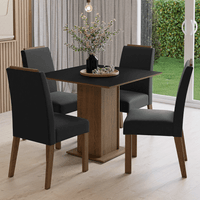 Juego de Comedor Aspen con 4 Sillas Marrón/Negro/Oxford